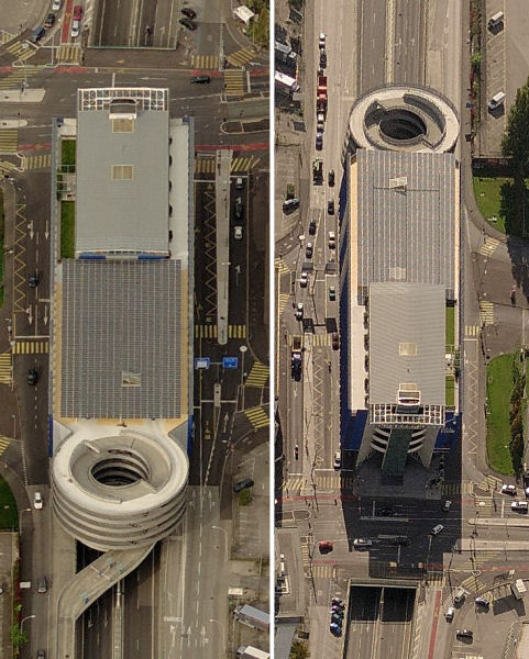 Grand parking d'échanges